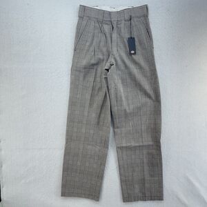 Dickies Pants Mens 28x32 Brown Beige Plaid Regular Taper Workwear Skater Grunge